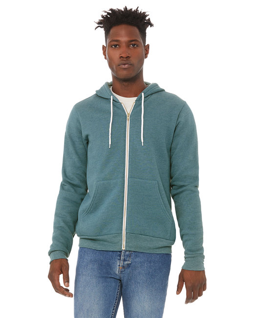 Basic hooded zip-up cotton sweatshirt